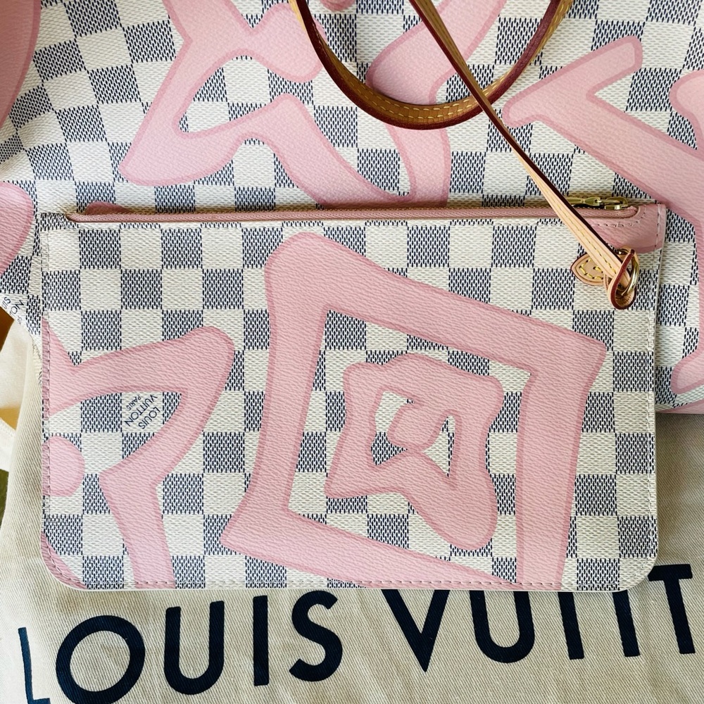 π Louis Vuitton Neverfull Damier Azure Tahitienne Ltd Edition RARE - Picture 15 of 17